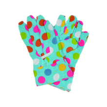 Kid′s Cotton Printing Back Garden Glove with PVC DOT